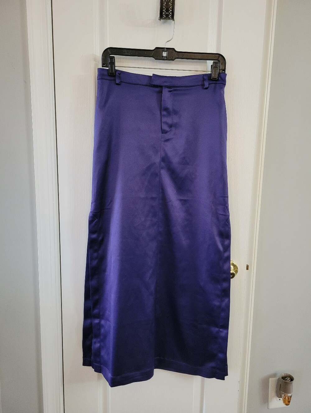 Anthropologie Maeve Sateen Trouser Maxi Skirt Purple Size 2